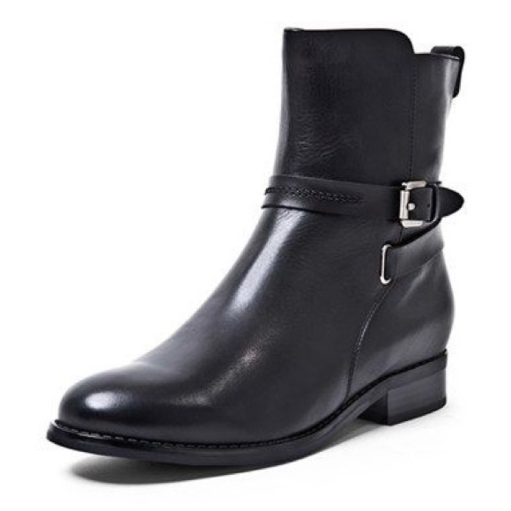 ZENA Blondo Waterproof Black Leather Zip Buckle Chelsea Boot